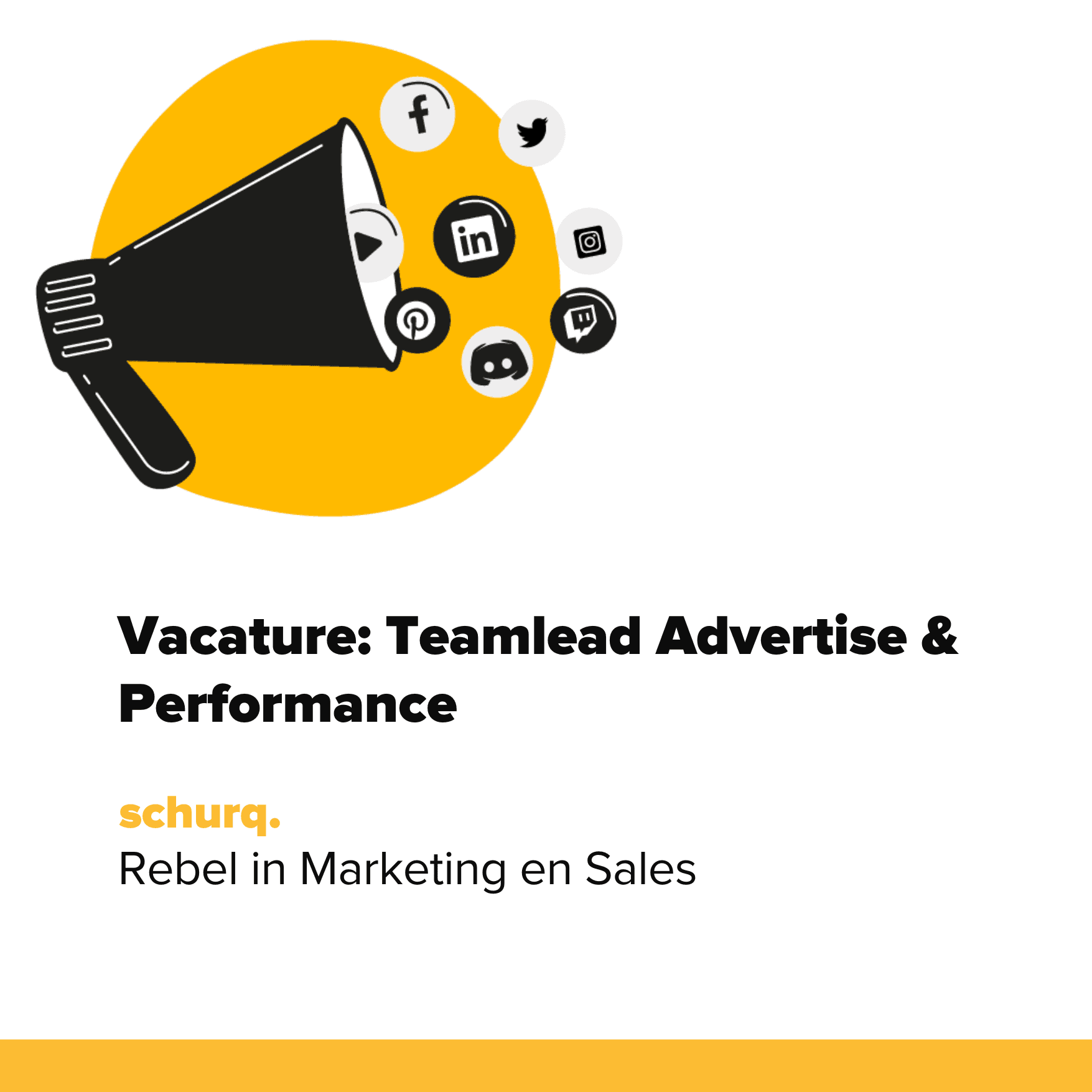 Job Vacancy: Team Lead Advertise & Performance