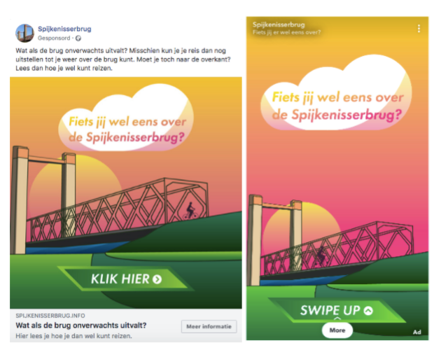spijkenisserbrug - voorbeeld social media testcampagne